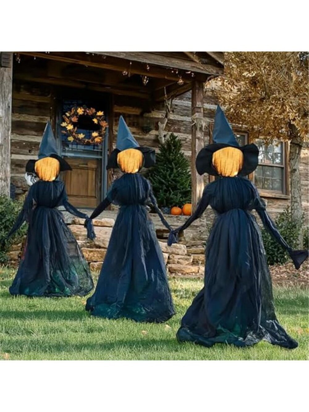 Halloween Witch Decorations Outdoor, 5 FT Set of 3 Light Up Witches Stakes